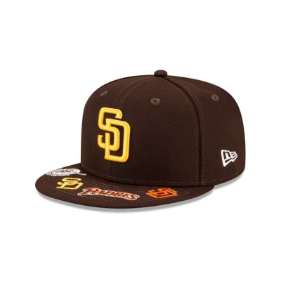 Brown San Diego Padres Hat - New Era MLB Visor Hit 59FIFTY Fitted Caps USA5163972